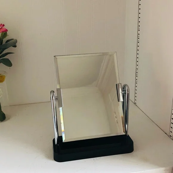 MCM Black and Silver Decorative Mirror RARE - Picture 2 of 9